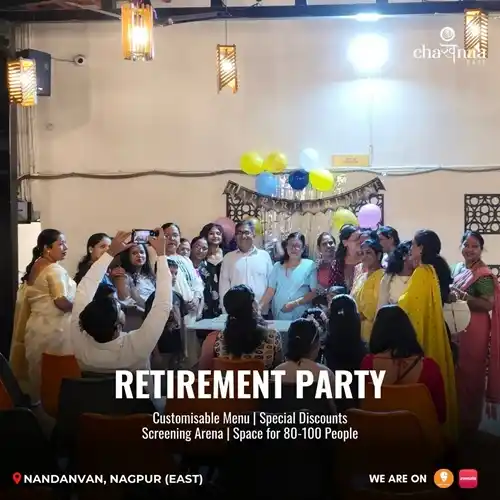 Guests enjoying party celebration at The City Dhaba with balloons, cake, and traditional dhaba-style food